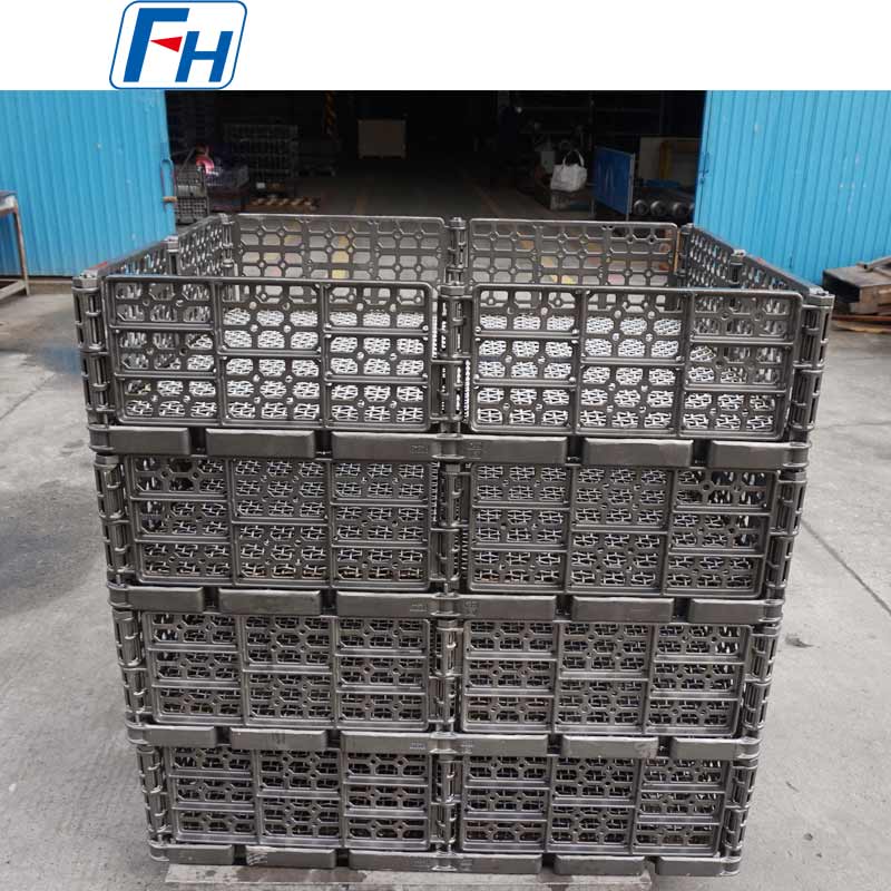 1.4848 ตะกร้าบำบัดความร้อนแบบซ้อนเหล็กทนความร้อนสำหรับเตาลูกกลิ้ง | เอฟเอช®